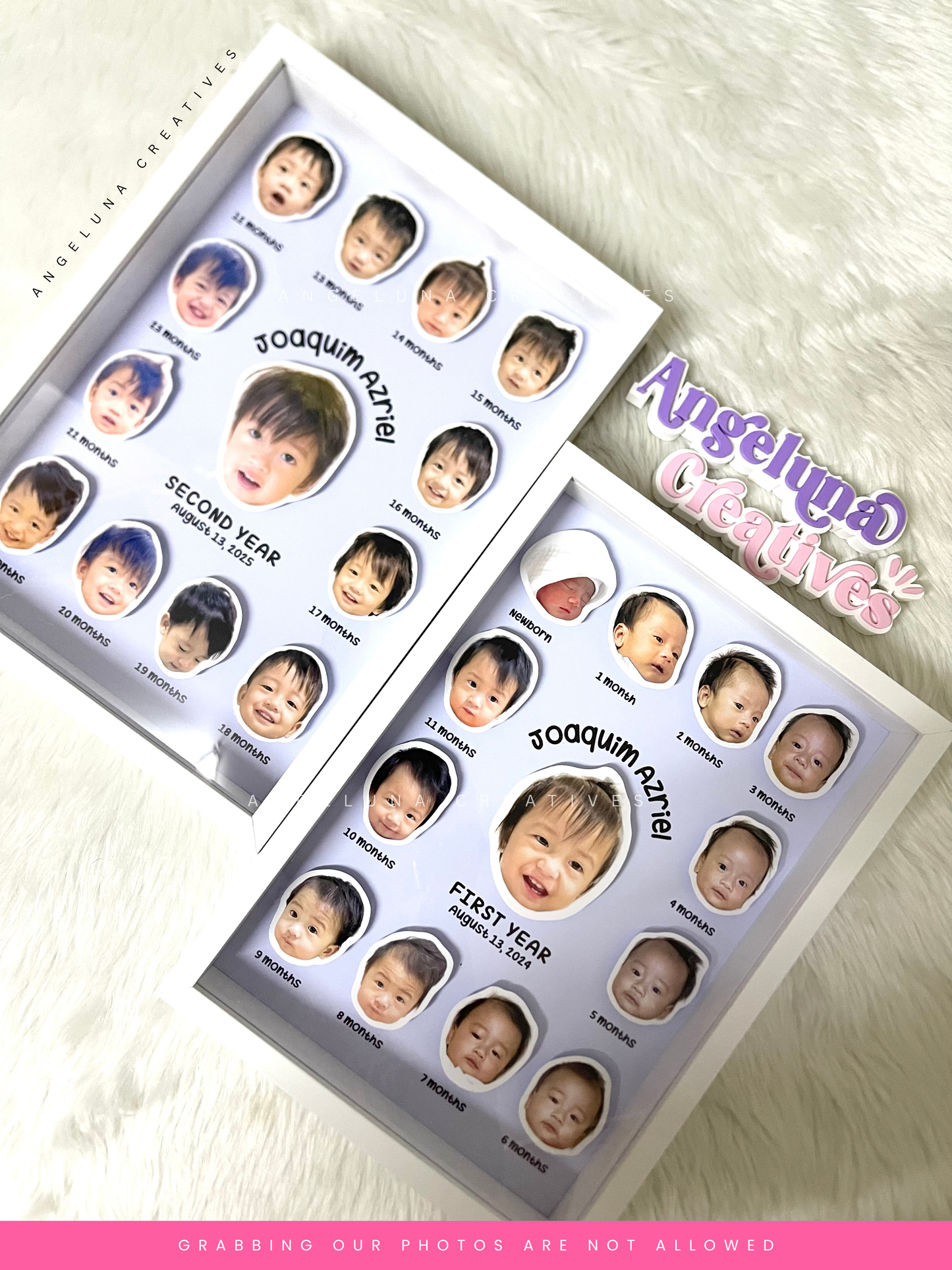 2pcs. 3D Monthly Milestone with Frame (Batch 73 - Shipout June 15)